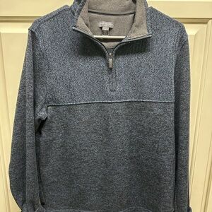 Van Heusen Men's Heathered Blue Zip-Up Sweater